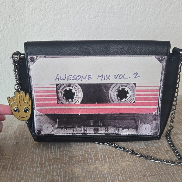 Loungefly Handbags - Loungefly Vintage Marvel Black Cassette Tape Crossbody Bag